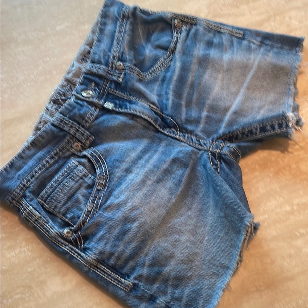 Buckle Blue Denim Jean Shorts